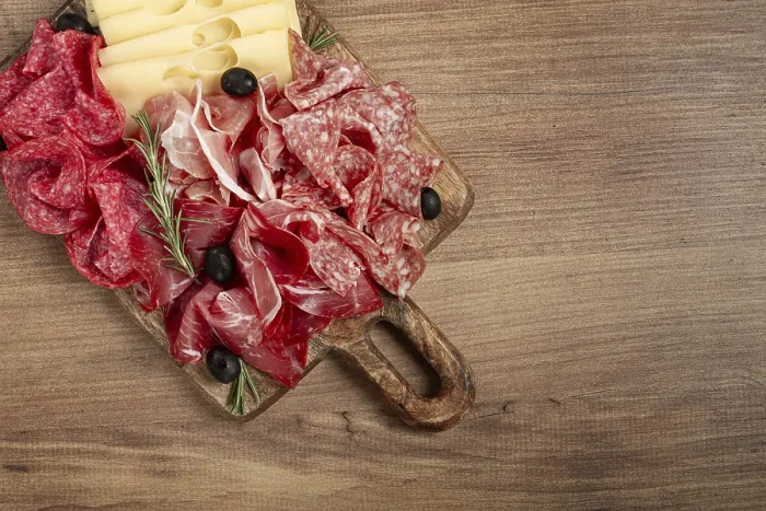 Gerahmter Druck : Gemischte Fleisch, Vorspeise, Schinken. Gerahmter Druck : Gemischte Fleisch, Vorspeise, Schinken.