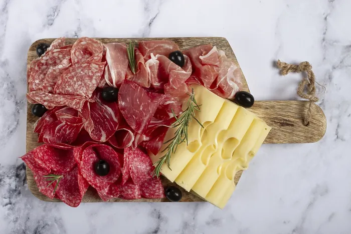 Gerahmter Druck : Gemischte Fleisch, Vorspeise, Prosciutto Gerahmter Druck : Gemischte Fleisch, Vorspeise, Prosciutto