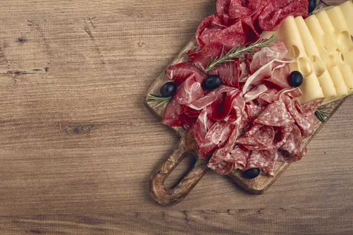 Gerahmter Druck : Gemischte Fleisch, Vorspeise, Prosciutto Gerahmter Druck : Gemischte Fleisch, Vorspeise, Prosciutto