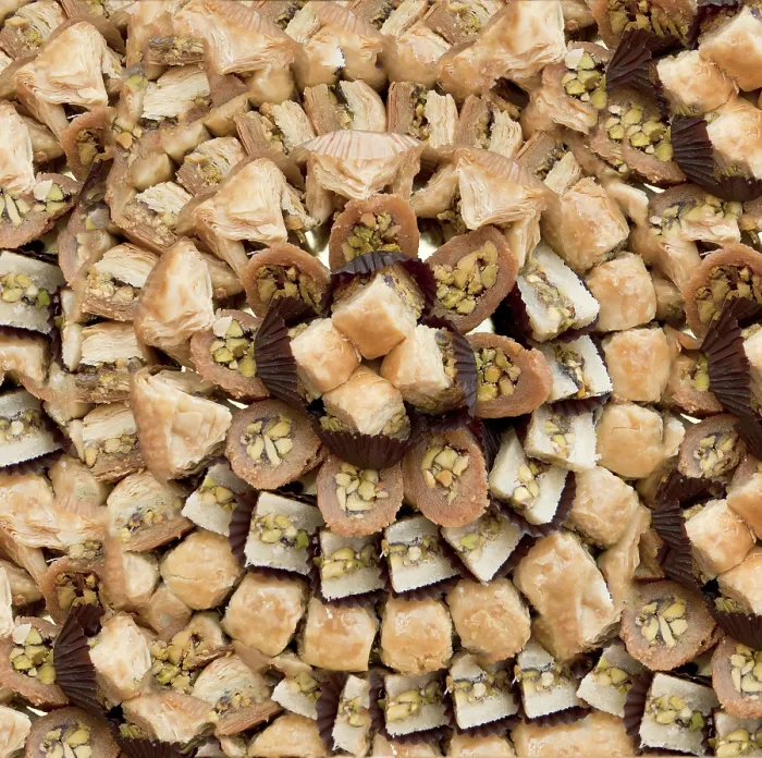 Gerahmter Druck : Gemischte Ottomansüßigkeiten - Baklava Gerahmter Druck : Gemischte Ottomansüßigkeiten - Baklava