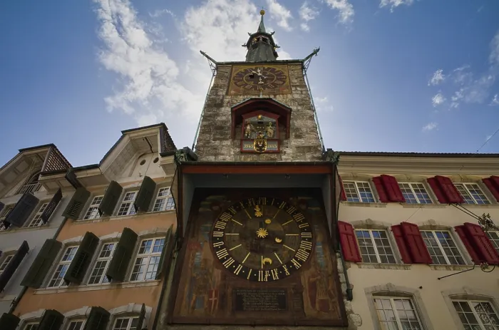 Gerahmter Druck : Uhr der Astronomie am Zeitglockenturm