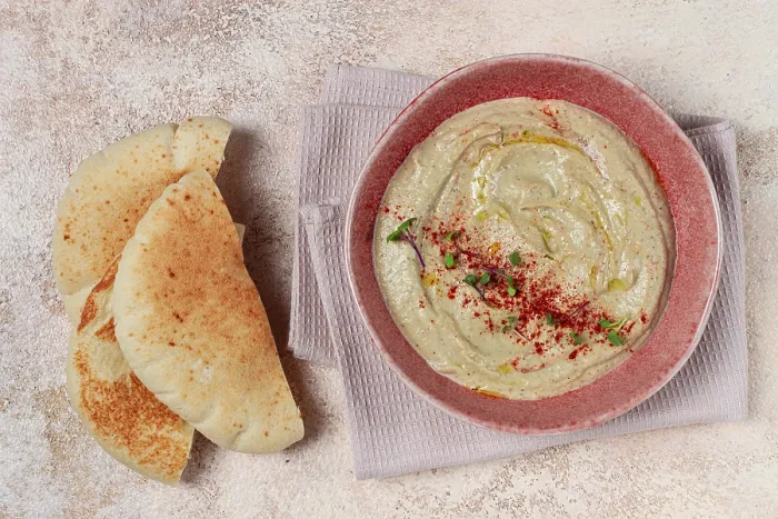 Gerahmter Druck : Babaganoush, Auberginen-Vorspeise