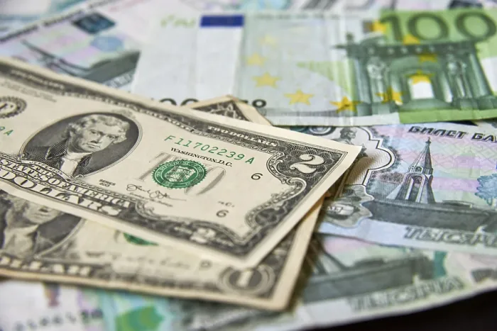 Gerahmter Druck : Hintergrund von Papiergeld Dollar
