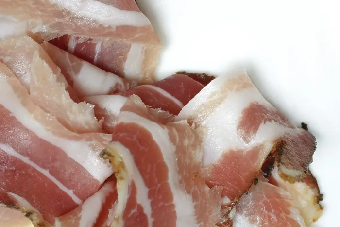 Gerahmter Druck : Schweinebauch, Schweinebauchstreifen, Frühstücksschweinebauch Gerahmter Druck : Schweinebauch, Schweinebauchstreifen, Frühstücksschweinebauch
