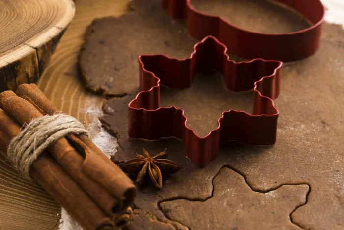 Gerahmter Druck : Weihnachtsplätzchen backen. Gerahmter Druck : Weihnachtsplätzchen backen.