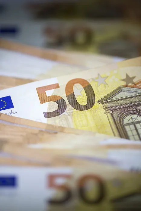 Gerahmter Druck : 50-Euro-Scheine Gerahmter Druck : 50-Euro-Scheine