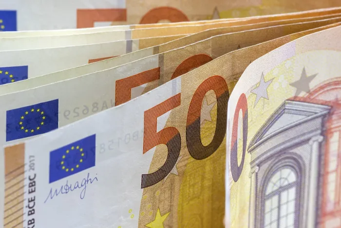 Gerahmter Druck : 50-Euro-Scheine Gerahmter Druck : 50-Euro-Scheine