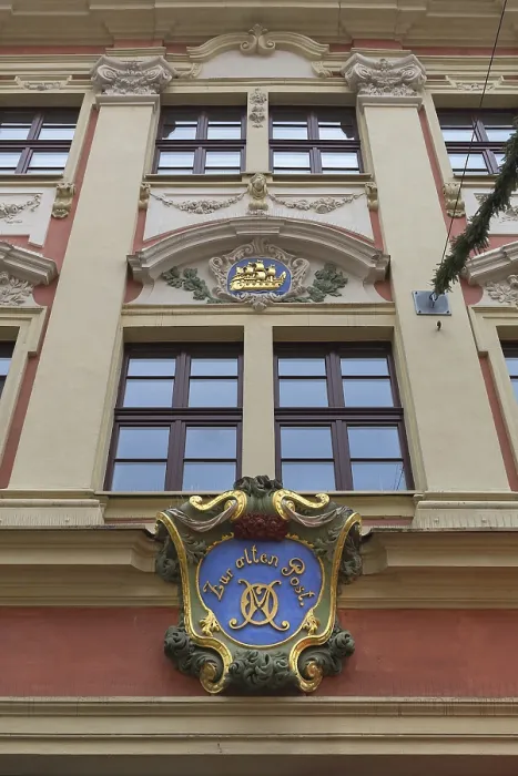 Gerahmter Druck : Detail des Barockhauses Burgerhaus.