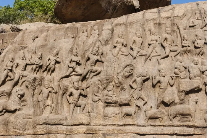 Gerahmter Druck : Bas-relief Descent of the Ganges Gerahmter Druck : Bas-relief Descent of the Ganges