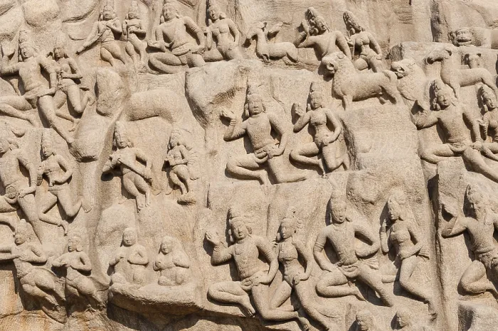 Gerahmter Druck : Bas-relief Descent des Ganges Gerahmter Druck : Bas-relief Descent des Ganges