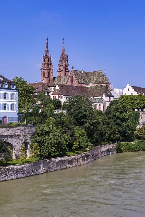 Gerahmter Druck : Basler Münster am Rhein, Basel Gerahmter Druck : Basler Münster am Rhein, Basel