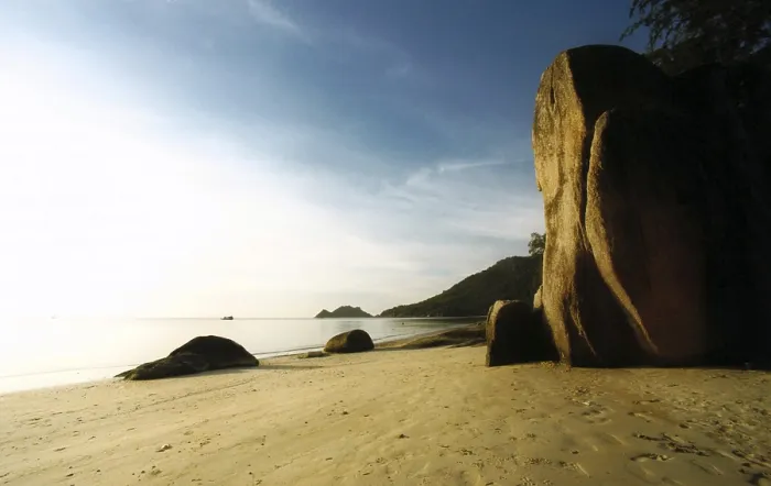 Gerahmter Druck : Leere Strand