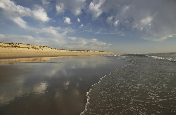 Gerahmter Druck : Strand und Wolken in der Abendbeleuchtung. Gerahmter Druck : Strand und Wolken in der Abendbeleuchtung.