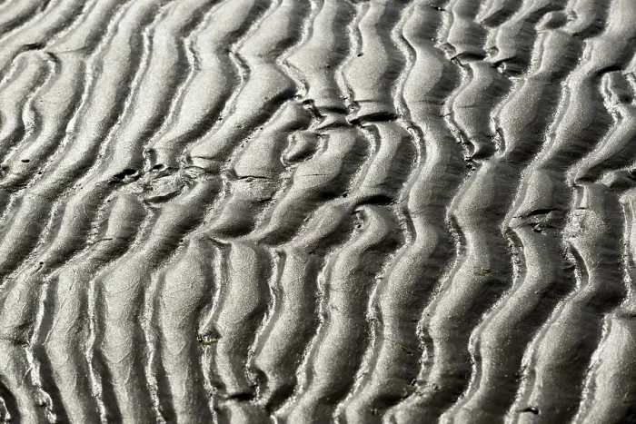 Gerahmter Druck : Strand bei Niedrigwasser mit Wellenmuster. Gerahmter Druck : Strand bei Niedrigwasser mit Wellenmuster.