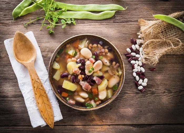 Gerahmter Druck : Bohnensuppe Gerahmter Druck : Bohnensuppe