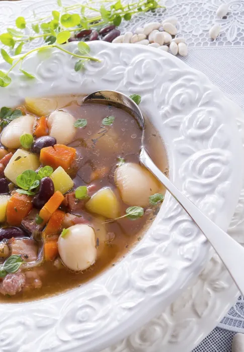 Gerahmter Druck : Bohnensuppe Gerahmter Druck : Bohnensuppe