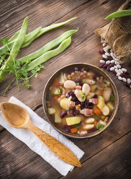 Gerahmter Druck : Bohnensuppe Gerahmter Druck : Bohnensuppe