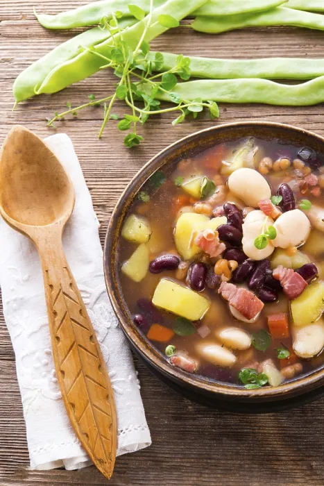Gerahmter Druck : Bohnensuppe Gerahmter Druck : Bohnensuppe