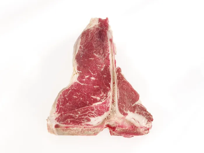 Gerahmter Druck : Rindfleisch, T-Bone-Steak, roh. Gerahmter Druck : Rindfleisch, T-Bone-Steak, roh.