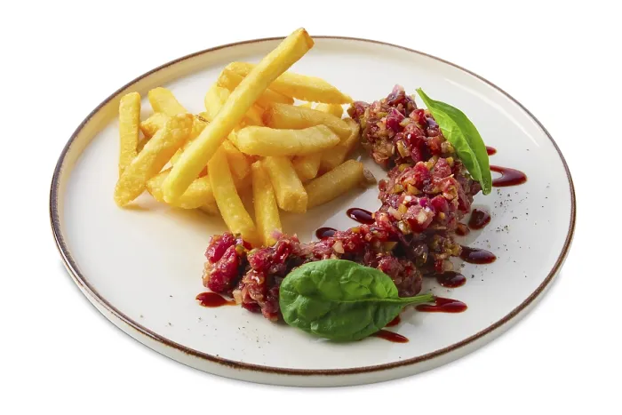 Gerahmter Druck : Rinder-Tartar mit Balsamessig-Sauce Gerahmter Druck : Rinder-Tartar mit Balsamessig-Sauce