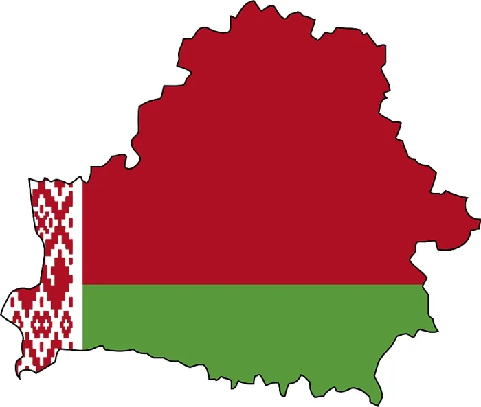 Gerahmter Druck : Weißrussland, Flagge, Kontur Gerahmter Druck : Weißrussland, Flagge, Kontur