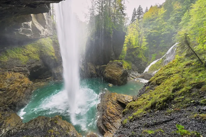 Gerahmter Druck : Berglistuber-Wasserfall, Linthal Gerahmter Druck : Berglistuber-Wasserfall, Linthal