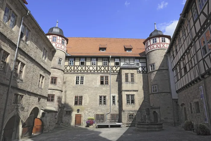Gerahmter Druck : Schloss Bertholdsburg in Schleusingen