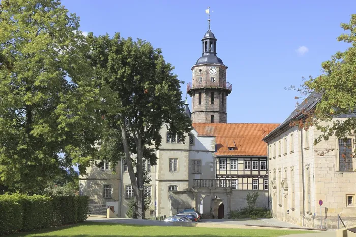 Gerahmter Druck : Schloss Bertholdsburg in Schleusingen