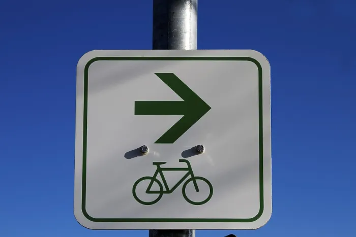 Gerahmter Druck : Fahrradführungsposten Gerahmter Druck : Fahrradführungsposten