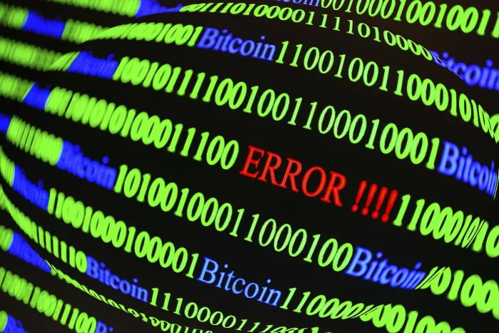 Gerahmter Druck : Binärcode mit Fehlerbeschriftung Gerahmter Druck : Binärcode mit Fehlerbeschriftung