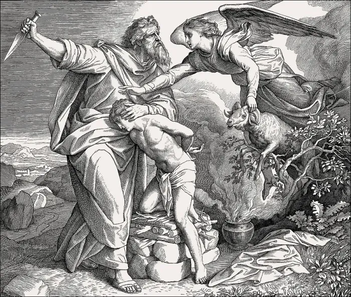 Gerahmter Druck : Die Bindung des Isaak, Altes Testament