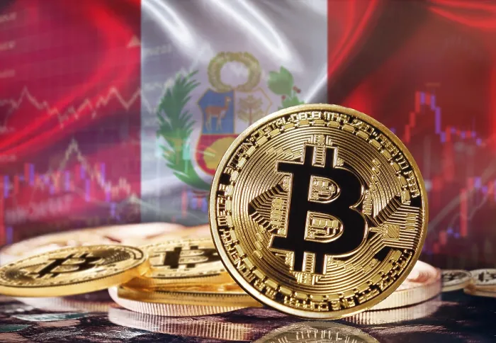 Gerahmter Druck : Bitcoin vor dem peruanischen Flaggenhintergrund. Anleger in Kryptowährungen und Blockchain-Technologie in Peru, Konzept Gerahmter Druck : Bitcoin vor dem peruanischen Flaggenhintergrund. Anleger in Kryptowährungen und Blockchain-Technologie in Peru, Konzept
