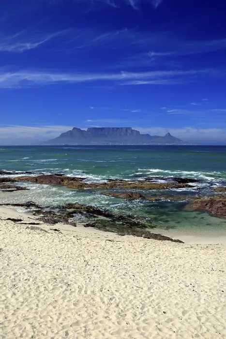 Gerahmter Druck : Bloubergstrand, Tafelberg im Hintergrund. Gerahmter Druck : Bloubergstrand, Tafelberg im Hintergrund.