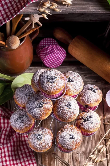 Gerahmter Druck : Blaubeermuffins Gerahmter Druck : Blaubeermuffins