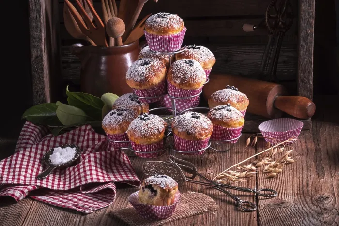 Gerahmter Druck : Blaubeeren-Muffins Gerahmter Druck : Blaubeeren-Muffins