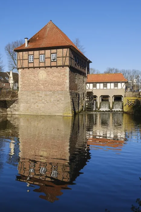 Gerahmter Druck : Borgmühle an der Stever, Wasserwerk Gerahmter Druck : Borgmühle an der Stever, Wasserwerk
