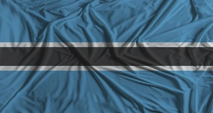 Gerahmter Druck : Botsuanischer Flaggenhintergrund mit Stofftextur Gerahmter Druck : Botsuanischer Flaggenhintergrund mit Stofftextur
