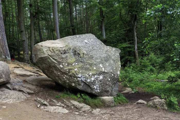 Gerahmter Druck : Felsblock, Felsblock im Wald. Gerahmter Druck : Felsblock, Felsblock im Wald.