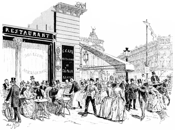 Gerahmter Druck : Die Boulevards, der Ecke der Place de l'Opéra. Gerahmter Druck : Die Boulevards, der Ecke der Place de l'Opéra.
