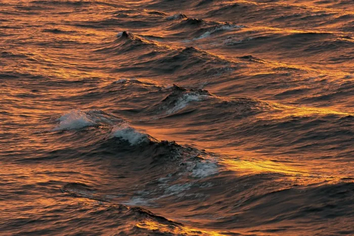 Gerahmter Druck : Wellen im Abendlicht. Gerahmter Druck : Wellen im Abendlicht.