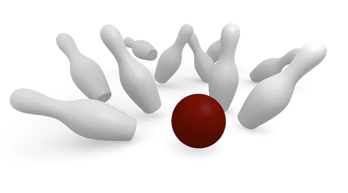 Gerahmter Druck : Bowling-Hintergrund auf weiß, 3D-Bild. Gerahmter Druck : Bowling-Hintergrund auf weiß, 3D-Bild.