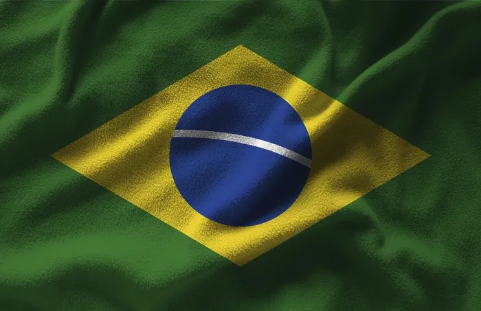 Gerahmter Druck : Braziliens Flagge mit Texturen auf Hintergrund. Gerahmter Druck : Braziliens Flagge mit Texturen auf Hintergrund.