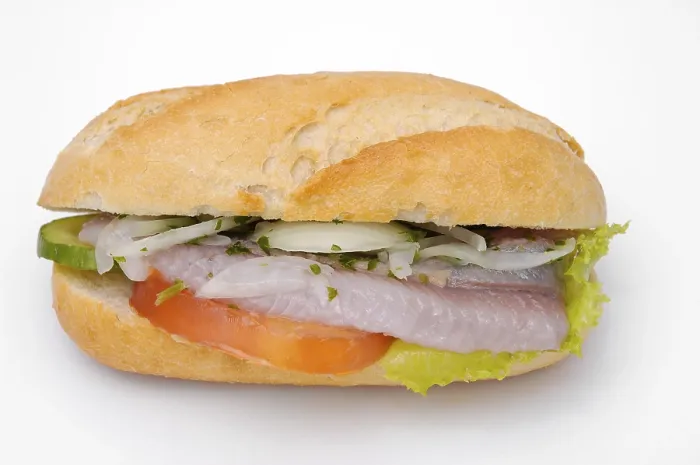 Gerahmter Druck : Brötchen mit Fisch Gerahmter Druck : Brötchen mit Fisch