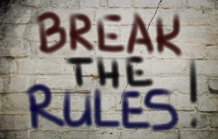 Gerahmter Druck : Break The Regeln Konzept Gerahmter Druck : Break The Regeln Konzept