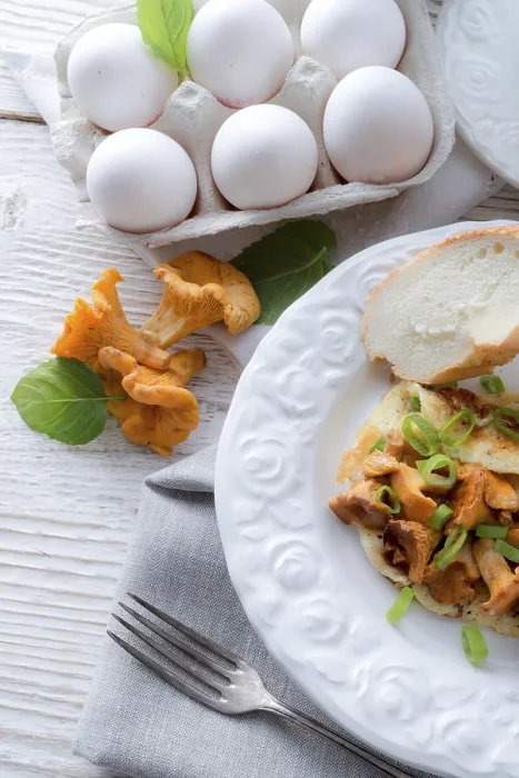 Gerahmter Druck : Frühstück omelett mit Champignons. Gerahmter Druck : Frühstück omelett mit Champignons.