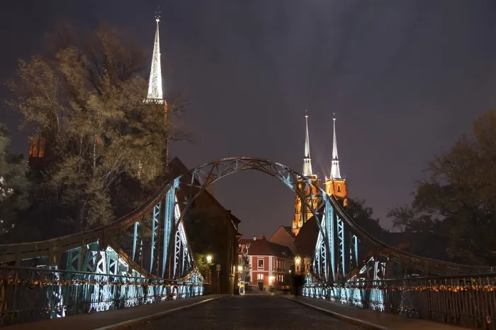 Gerahmter Druck : Der Brücke auf Ostrow Tumski. Gerahmter Druck : Der Brücke auf Ostrow Tumski.
