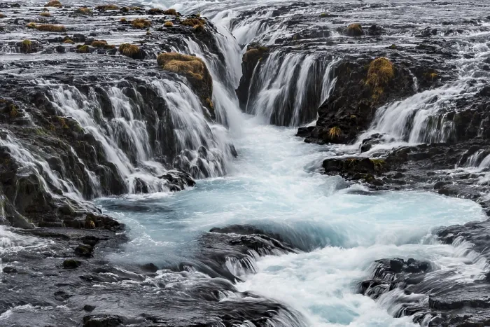 Gerahmter Druck : Bruarfoss-Wasserfall im Winter Gerahmter Druck : Bruarfoss-Wasserfall im Winter