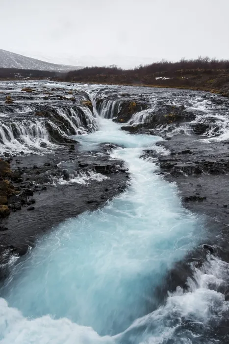 Gerahmter Druck : Brúarfoss-Wasserfall im Winter Gerahmter Druck : Brúarfoss-Wasserfall im Winter