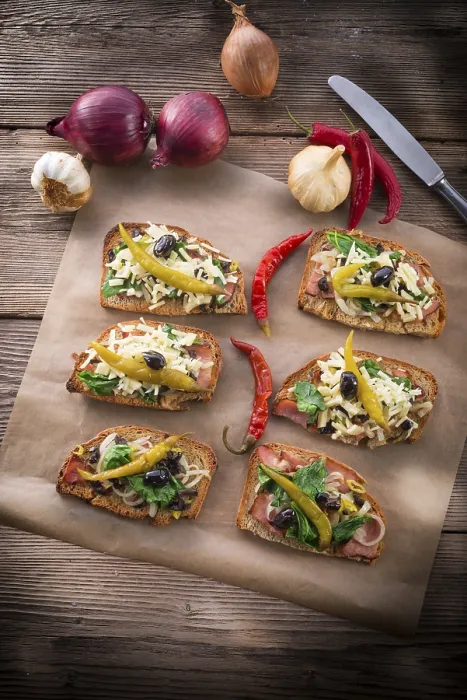 Gerahmter Druck : Bruschetta Gerahmter Druck : Bruschetta