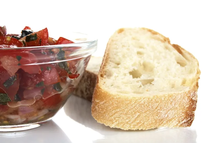 Gerahmter Druck : Bruschetta mit Ciabatta-Brot. Gerahmter Druck : Bruschetta mit Ciabatta-Brot.